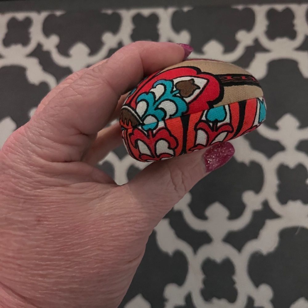 Vera Bradley Glasses Case Floral Brown Blue Red Like NEW - Picture 7 of 8